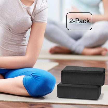 Yoga Blocks 2 Pack (9"X6"X3"), Supportive High-Density EVA Foam with Beveled Edges, Moisture-Proof Props to Gain Strength & Achieve Better Flexibility, Gym, Fitness, Great for Fitness Routines, Yoga Equipment, Pilates Workout Equipment