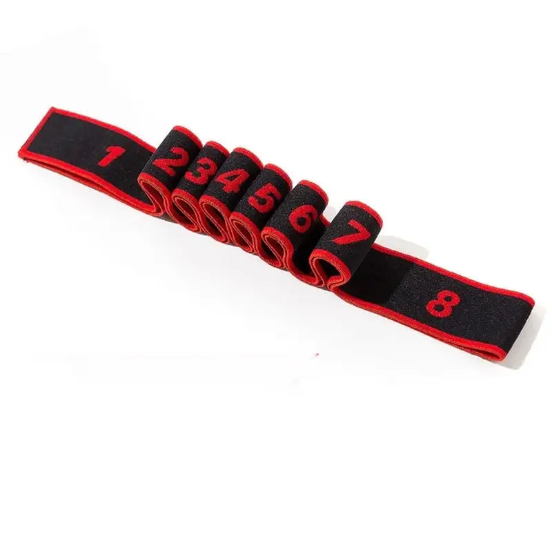 Yoga Pull Strap Belt Girl Elastic Latin Dance Stretching Band Loop Yoga Pilates GYM Fitness Exercise Resistance Band with Number NONE