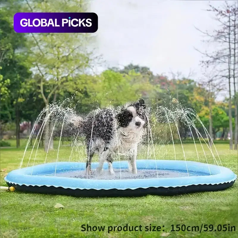 Outdoor Water Sprinkler for Dogs, Portable Non-Slip Pet Play Bathing Sprinkler, Outdoor Pet Shower Pad for Daily Use, Outdoor Water Soaker, Inflatable Water Sprinkler #GLOBAL PICKS