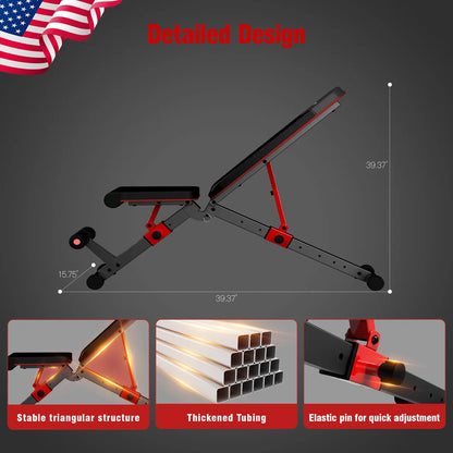 HARISON Heavy Duty Adjustable Weight Bench with Leg Extension & Preacher Pad, Full Body Strength Training Equipment for Home Gym Press Chest Machine Gym Reaper Max Bench Adjustable Foldable Weight Bench