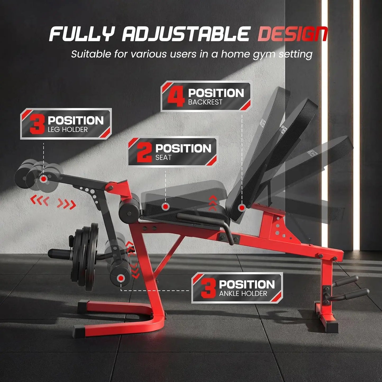 ANCHEER Plate-Loaded Leg Extension & Curl Machine - Adjustable 880LB Capacity Lower Body Strength Trainer, Leg Extension Machine, at Home Gym Equipment for Quads, Hamstrings, Glutes, Summerwins, Workout Equipment, Leg Curl Machine