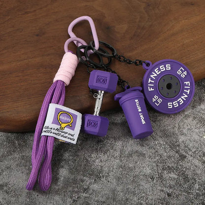 Fitness Keychain, Dumbbell & Weights Keychain, Gym Bag Charms & Fitness Accessories for Women and Men, Cute Mini Keychains for the Gym, Perfect Workout Gifts for Gym Enthusiasts