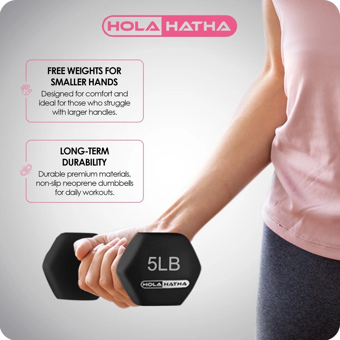 Holahatha 3, 5, and 8 Pound Dumbbell Hand Weight Set with Storage Rack, Multi Strength Training