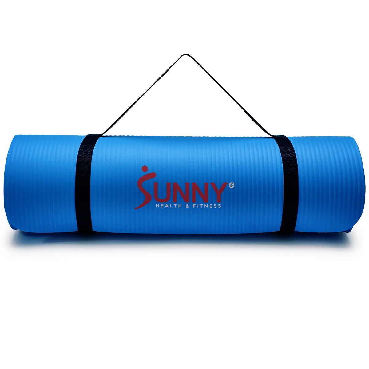 SUNNY 0.5" Thick Yoga Mat Home Gym Workout Fitness 74" X 24" Lightweight Portable Roll up Exercise Mat Non-Slip Textured Cushion Durable Tear Resistant Sweat and Water Resistant for Yoga Pilates Stretching Meditation Indoor and Outdoor Use