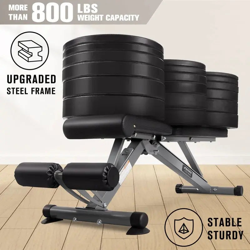 Ritfit PWB01 Foldable Weight Bench - Home Fitness Equipment, Adjustable Lift & Incline Benches for Full Body & Glutes Workouts with Versatile Position Back Pad & Seat, Adjustable Lift Benches