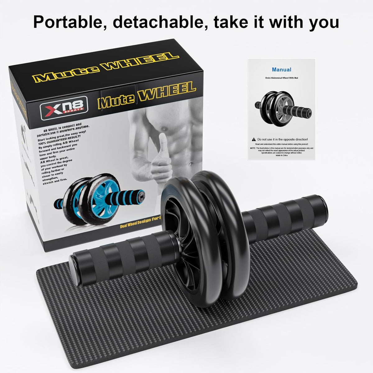 Abdominal Wheel, Ab Roller for Abdominal Exercise Machine, Abs Workout Equipment, Core Strengthening Trainer Fitness Belly Training, Entrainement Maison Equipement. Accessories Gym Stuff