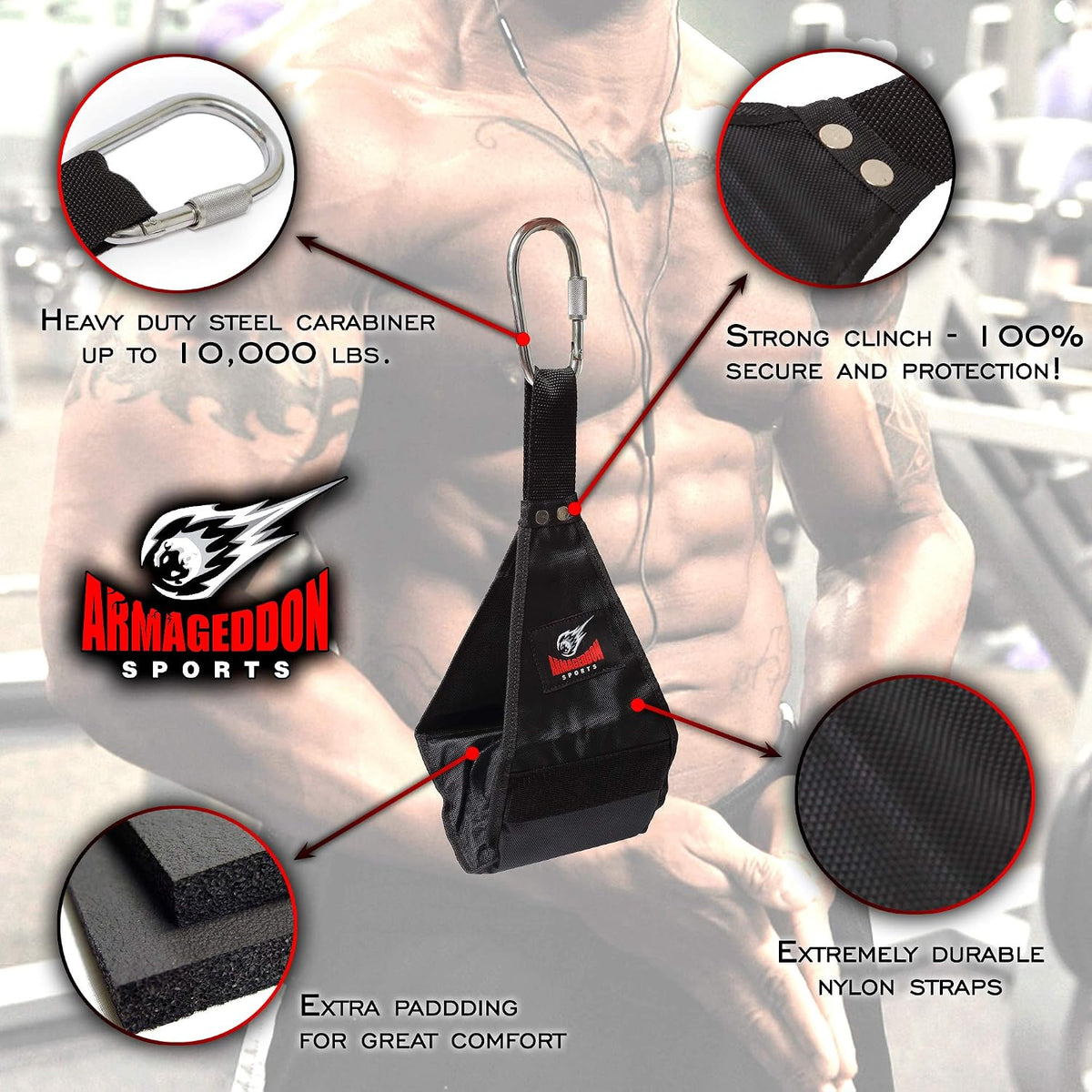 Premium Ab Slings Straps - Rip-Resistant Heavy Duty Pair for Pull up Bar Hanging Leg Raiser Fitness - Ab Exercise Equipment, Superb Arm Padding for Abdominal Training Workout Equipment