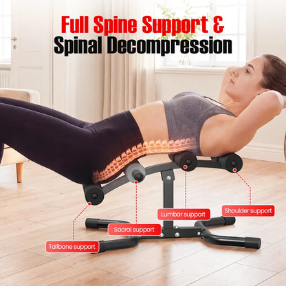 RELIFE REBUILD YOUR LIFE Mini Inversion Table, Unisex Abdominal Training Equipment for Home Gym, Compact Steel Frame Back & Glute Trainer with Foam Rollers, 330 LBS, Workout Machine, Home Abs Workout