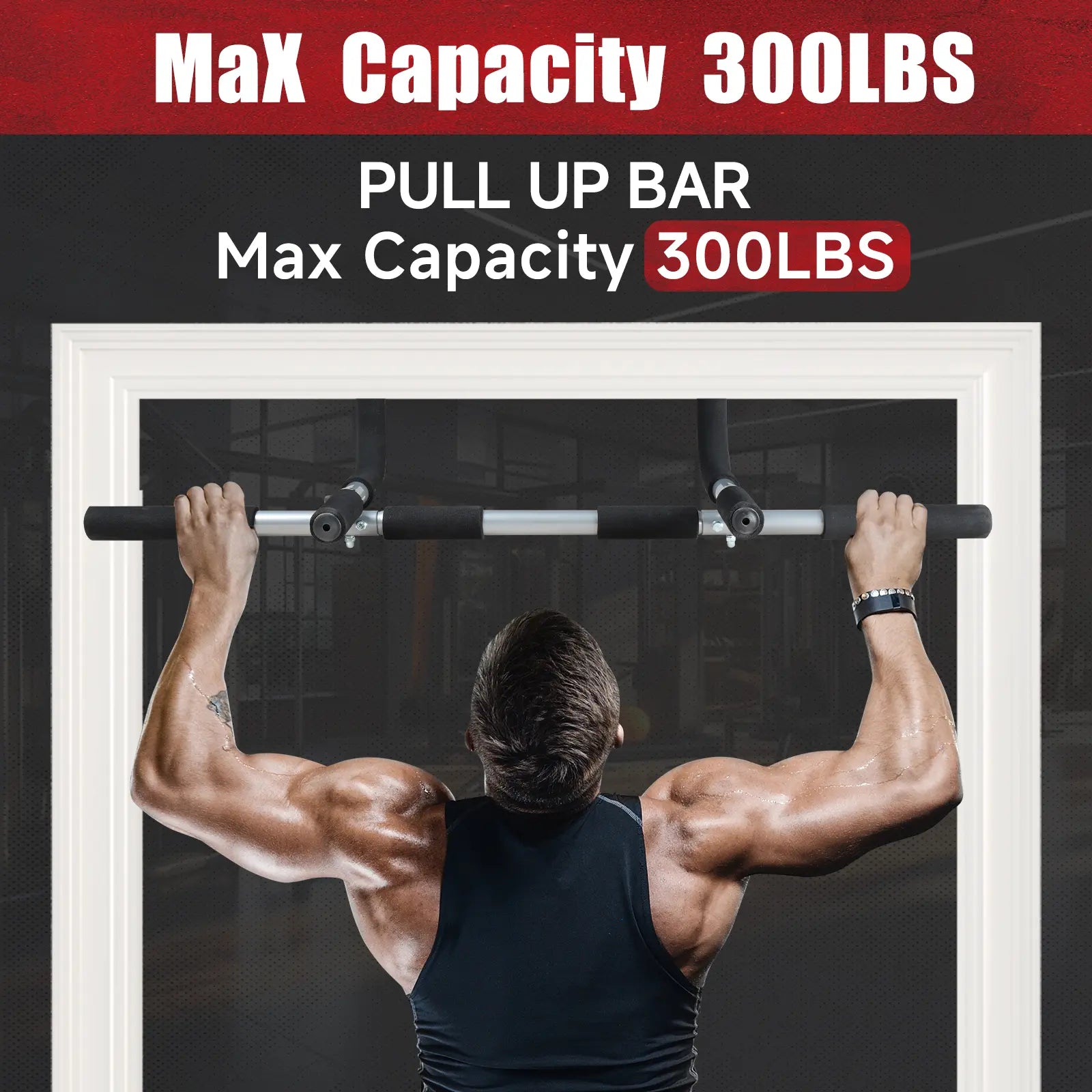 Pull-Up Bar for Door Frame Adjustable Portable Upper Body Fitness Workout for Home Gyms