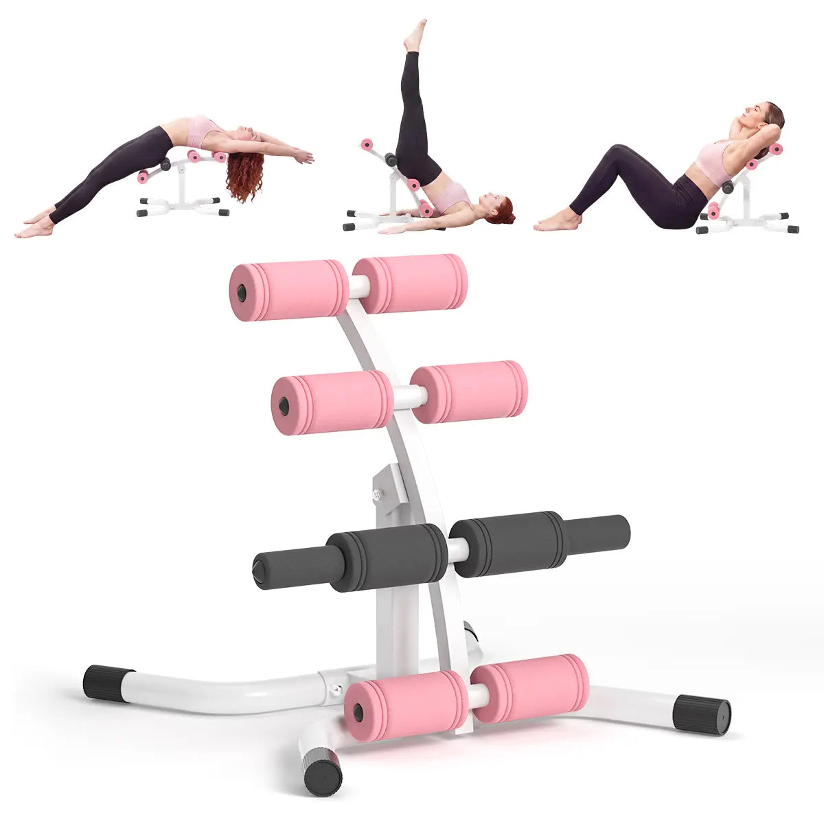 RELIFE REBUILD YOUR LIFE Mini Inversion Table, Unisex Abdominal Training Equipment for Home Gym, Compact Steel Frame Back & Glute Trainer with Foam Rollers, 330 LBS, Workout Machine, Home Abs Workout