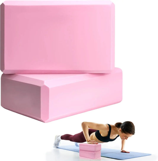 2 Pack Yoga Blocks 9"X6"X3" – Non-Slip Foam Yoga Props for Pilates, Stretching, Flexibility & Meditation | Home Workout Essentials for Beginners Outdoorfun Strap