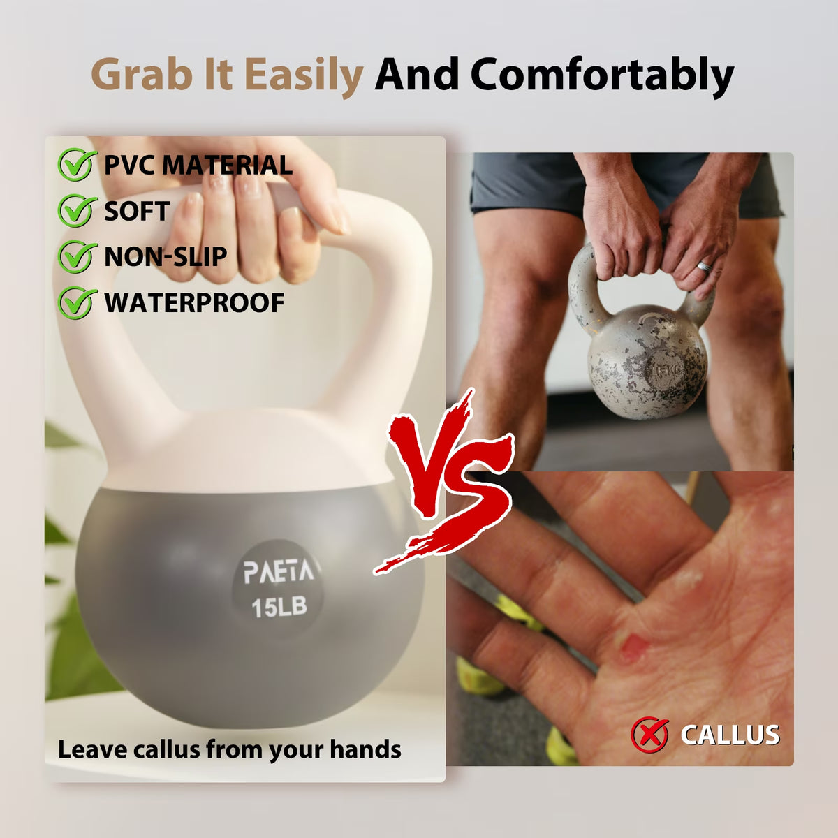 Soft Kettlebell Set –15Lbs Anti-Slip Grip & Wide Handle Design,Soft Kettlebell Set, Gentle Floor-Friendly Impact, for Home Functional Training, Home Gym