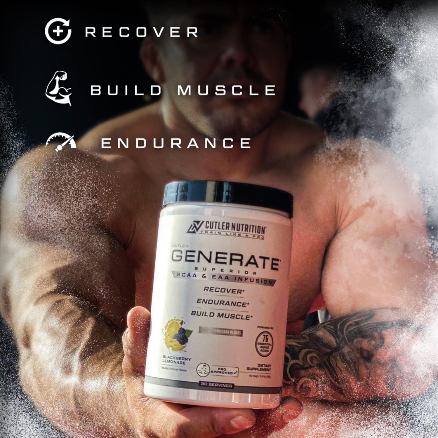 Generate Sour Rainbow Candy BCAA EAA Powder, 30 Servings | 12.95 Oz | 5G Bcaas and 2G Eaas per Serving for Post-Workout Recovery, Hydration, Lean Muscle Support and Protein Synthesis