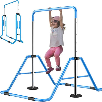 Gymnastics Bar for Kids，Adjustable Height Folding Horizontal Bars, Junior Gymnastics Equipment Training Children Monkey Bars for Home Practice Using
