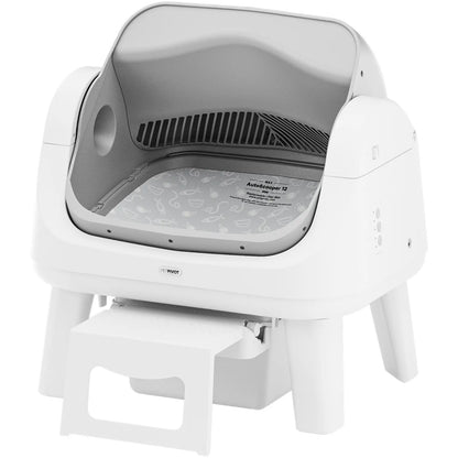 Petpivot Autoscooper 12 Lite Open Top Self Cleaning Cat Litter Box, Automatic Litter Box with 7 Pairs of Safety Sensors, Anti-Pinch Protection, Easy Access Step for Senior Cats