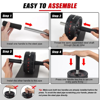 Ab Roller Wheel | Core Strength & Ab Training Equipment with Knee Pad