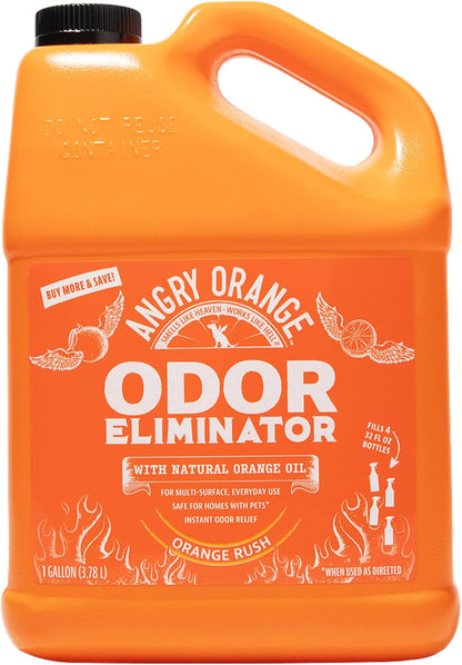 Pet Odor Eliminator for Dog and Cat Urine, Carpet Stains, and Strong Smells – NEW Orange Rush Scent – Citrus Cleaner with Natural Orange Oil – 24 Oz