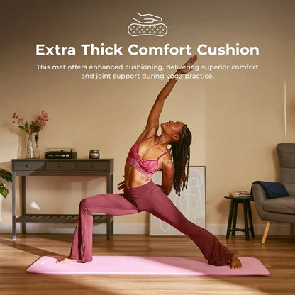 SUNNY 0.5" Thick Yoga Mat Home Gym Workout Fitness 74" X 24" Lightweight Portable Roll up Exercise Mat Non-Slip Textured Cushion Durable Tear Resistant Sweat and Water Resistant for Yoga Pilates Stretching Meditation Indoor and Outdoor Use
