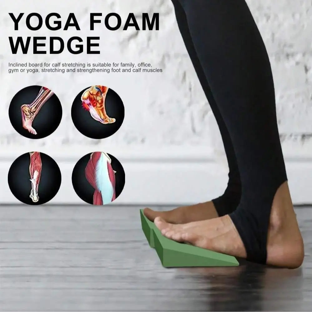 2 Adjustable Squat Wedge Boards and Calf Stretch Incline Boards, Triangular Yoga Blocks for Stability Training and Leg Strength, Ideal for Weightlifting and Yoga, Home Pilates Equipment