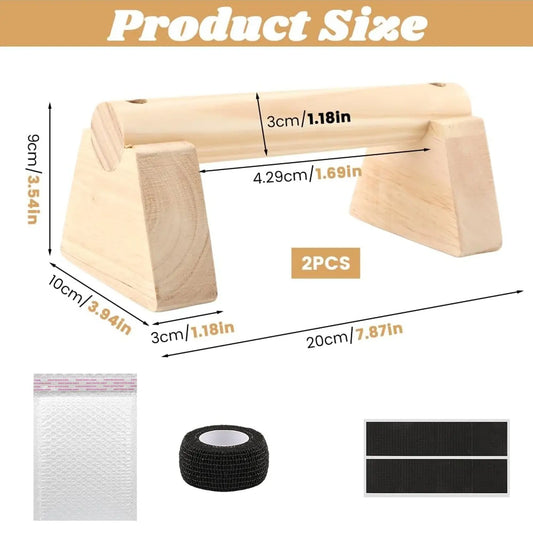 Wooden Parallettes Bars for Home Fitness, Calisthenics Equipment, Handstand Training Bar with Non-Slip Grip Design, Ideal for Strength Training and Gymnastics Practice, Push up Handles, Strength Workout Equipment