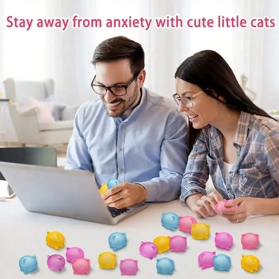 Cool Cat Sensory Squeeze Toy, Soft Candy Cat Mini Stress Ball, Relaxing Party Gift, Birthday Present, Stress Relief Toy, Gift Bag Filler, Stress Relief Squishy, Squishable Sensory Play, Squishy Sensory Fidgets