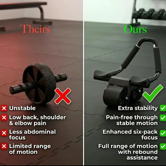 2026 Automatic Rebound Abdominal Wheel with Elbow Support, Core Muscle Trainer Ab Training Equipment for Workouts for Flat Tummy, Abs at Home, Bodyweight Training, Enhances Core Strength, Abdominal Muscle Trainer, Improves Posture, Core Workout