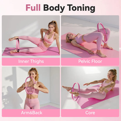FED Fitness Feierdun Series PR1 Pilates Ring - Durable Fiberglass Ring with Nonslip Foam Grips for Full-Body Toning, Compact Fitness Circle for Abs, Core Alignment & Home Workouts, Abs at Home