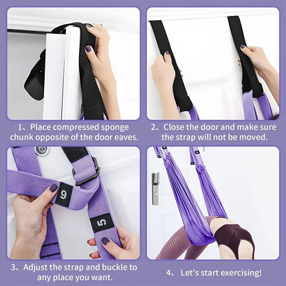 Ladies Aerial Yoga Stretch Band - Heavy Duty Resistance Band for Waist, Back and Leg Training, Pilates and Fitness Workouts Yoga Equipment Premium Elastic Band