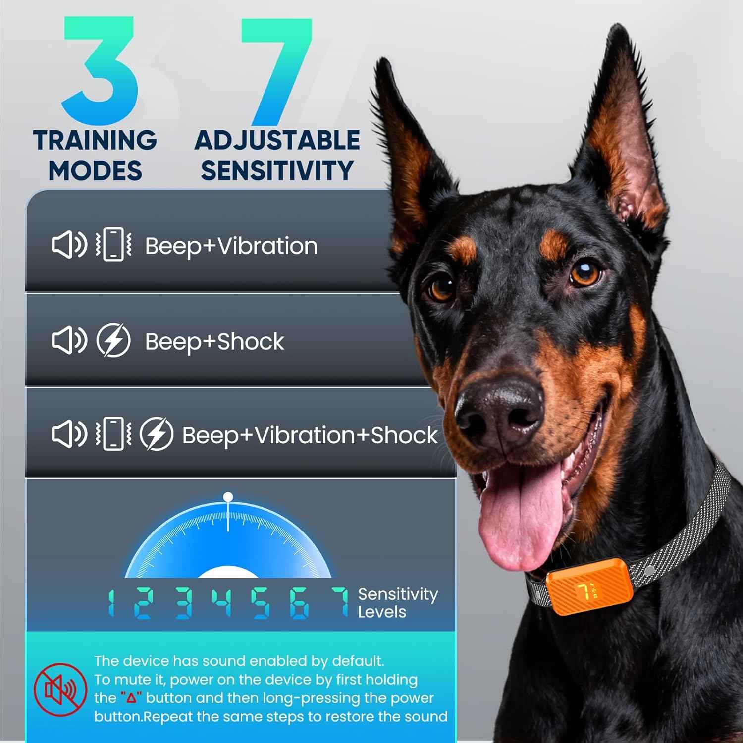 Rechargeable Bark Collar | 7 Sensitivity Levels