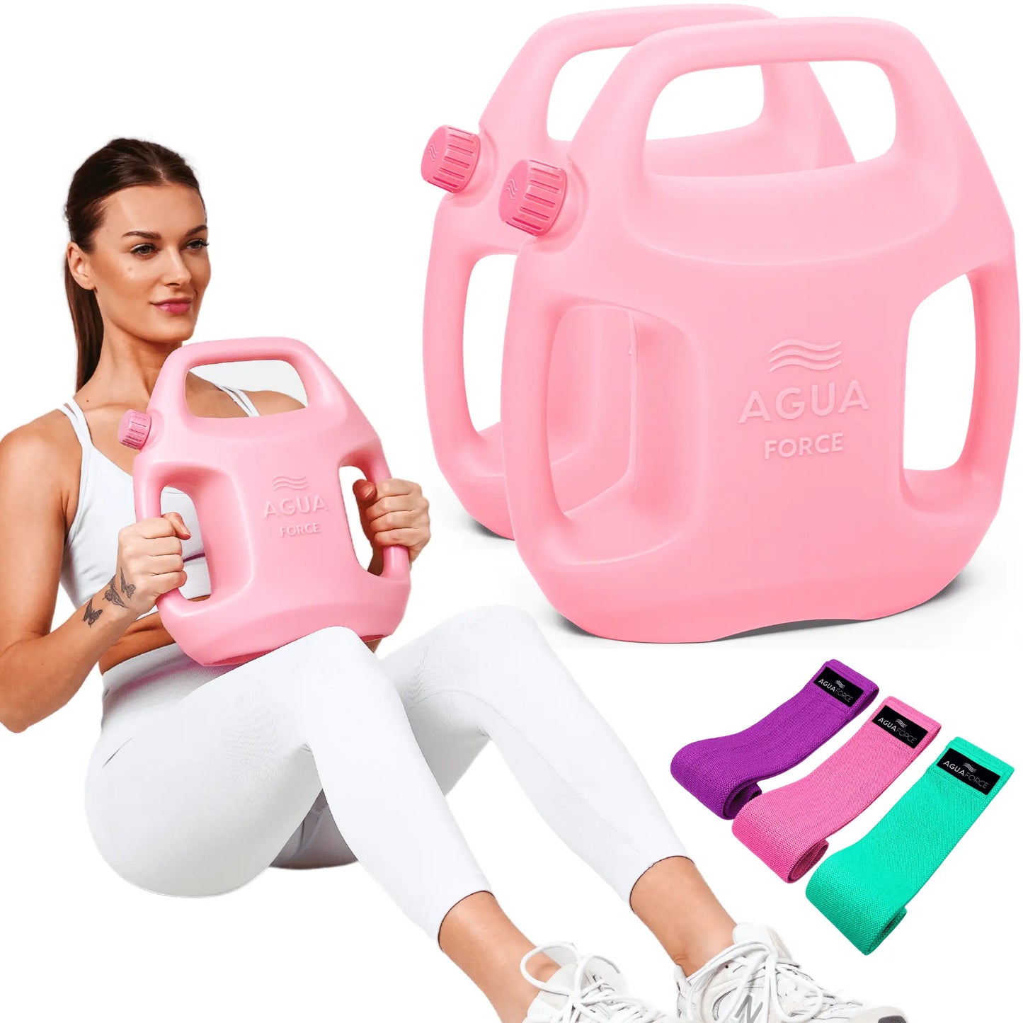 Aguaforce Adjustable Weights (2-11 Lbs): Water-Filled. Versatile Fitness Solution for Home and Travel Workouts. Set of 2 Weights.