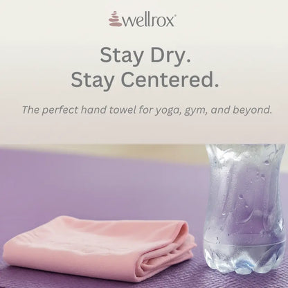Wellrox Ultra-Absorbent Microfiber Yoga Hand Towel - Premium Yoga Fitness Equipment, Keeps You Dry during Intense Sessions (26.5"X16"), Intense Yoga Sessions