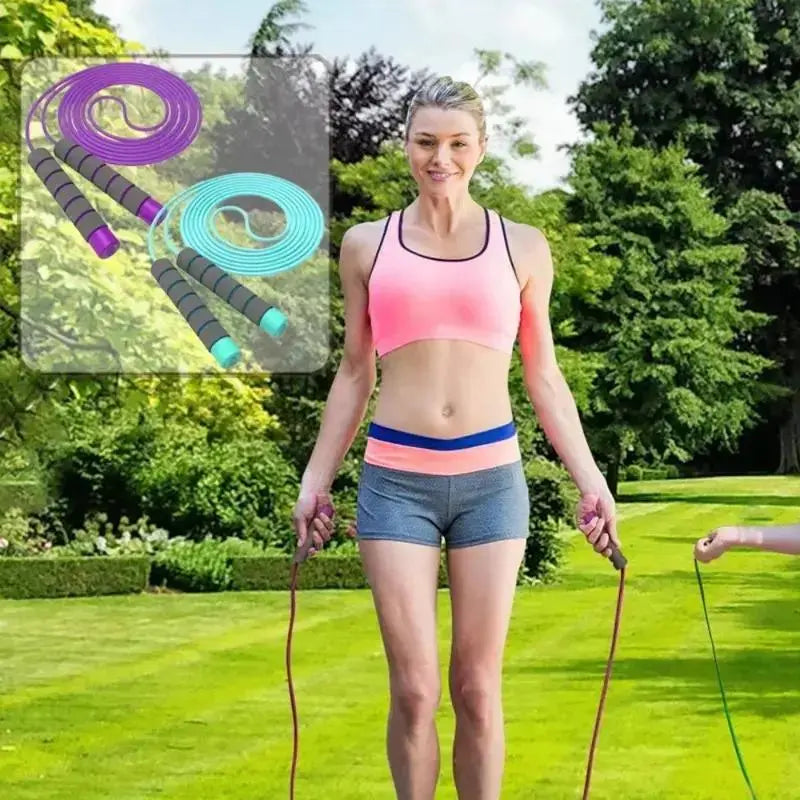 2-Pack Vibrant Adjustable Fitness Skipping Rope, Foam Grips for Comfortable Hold, At-Home Gym Equipment, Two-Pack