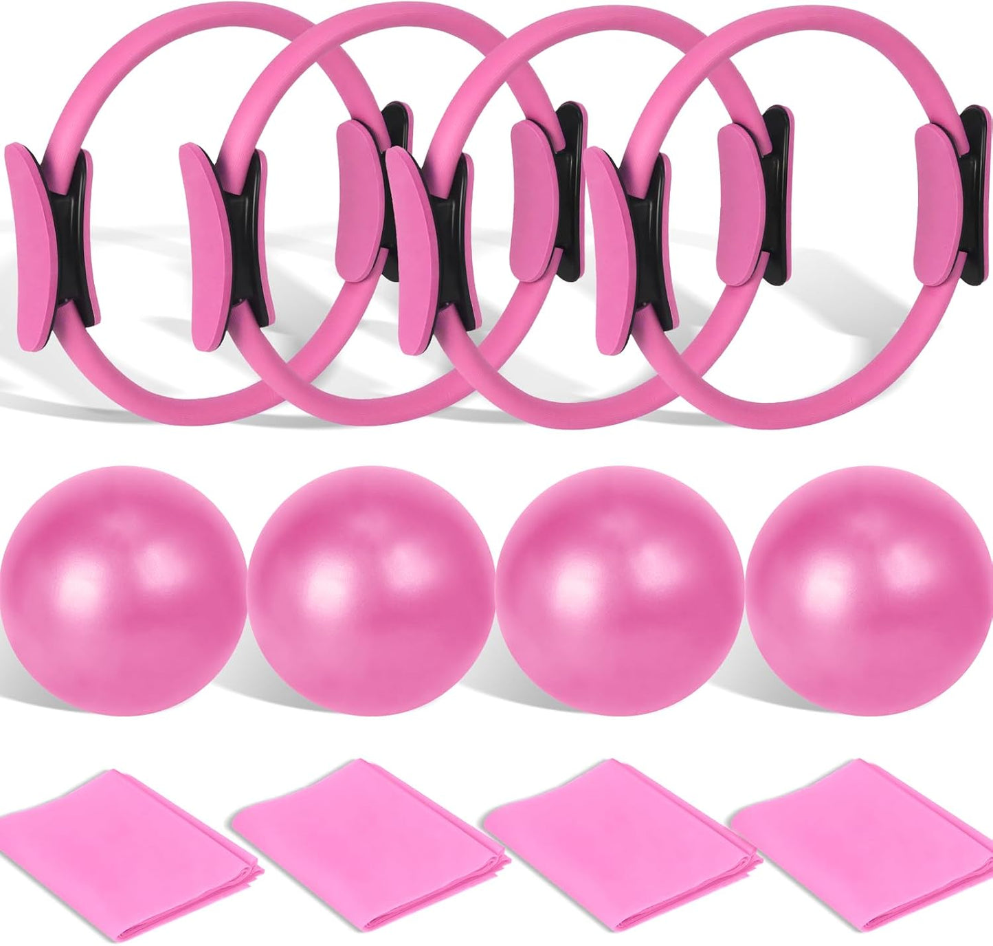 Pilates Ring and Ball Set Bulk, Pilates Equipment with 12 Inch Pilates Circle Rings, Small Yoga Balls, Resistance Bands, Pilate Essential Kit Bulk for Home Workouts Women, Pilates & Yoga Studio