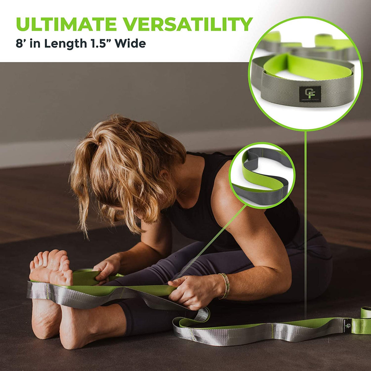 Physical Therapy Stretch Strap with 12 Loops - 1.5 Inch Width