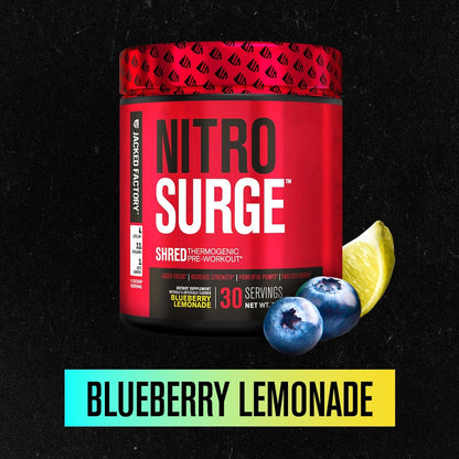 Jacked Factory NITROSURGE Shred Pre Workout Supplement - Energy Booster, Instant