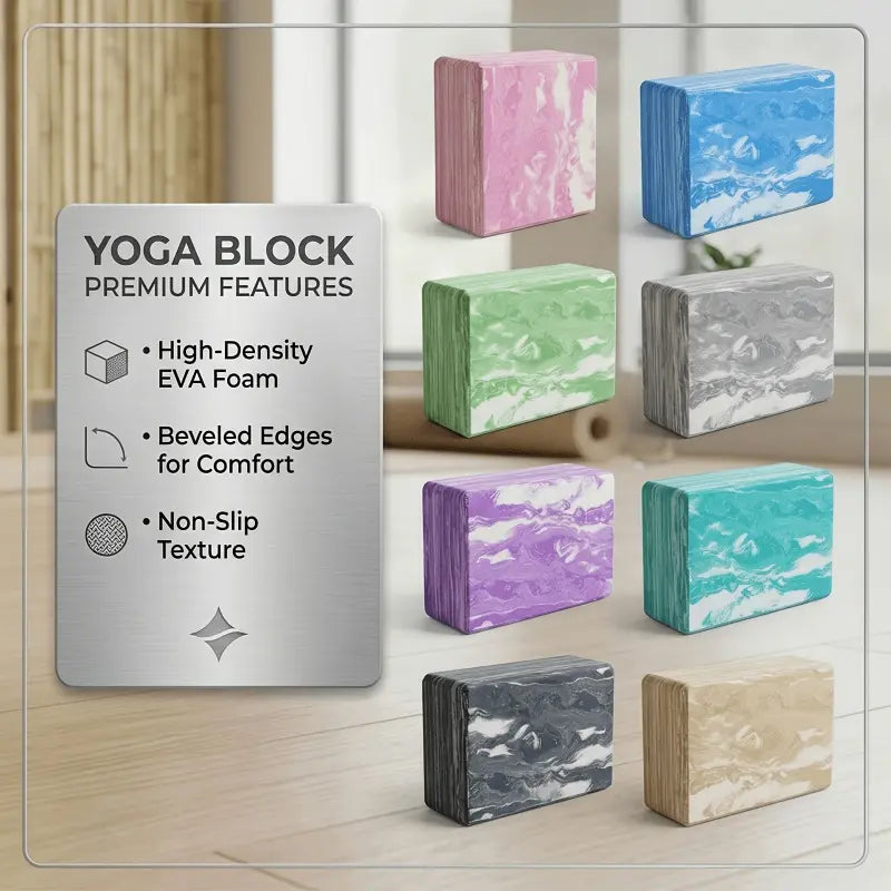 2-Pack Yoga Blocks, High-Density Yoga Brick Foam Blocks Non-Slip EVA Foam Block Yoga Props Accessories Yoga Equipment for Yoga Pilates Stretching and Meditation Stretching Gear