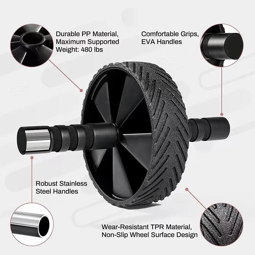 Ab Roller Wheel with Non-Slip Handle, Portable Ab Workout Equipment, Home Gym Fitness Equipment, Exercise Wheel for Men & Women, Gymtok, Gym Accessories
