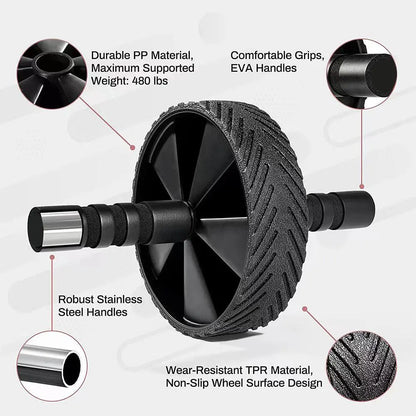 Ab Roller Wheel with Non-Slip Handle, Portable Ab Workout Equipment, Home Gym Fitness Equipment, Exercise Wheel for Men & Women, Gymtok, Gym Accessories