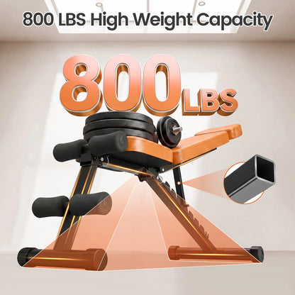 Foldable Weight Bench, 800Lbs Weight Capacity, Banco Para Hacer Ejercicio Adjustable Workout Bench Incline Decline Bench Press for Home Gym Full Body Workout