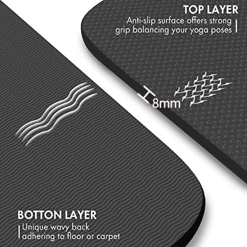 Large Yoga Mat 6'X 4'（72”X 48”）—1/4" &1/3" Extra Wide Exercise Mat 183Cm X 122Cm Large Exercise Mat Big Home Yoga Mat Pilates Mat,Non Slip,Thick,Tpe Workout Mat,For Women & Men, Yoga, Pilates, Gym and Floor Workouts Pilates