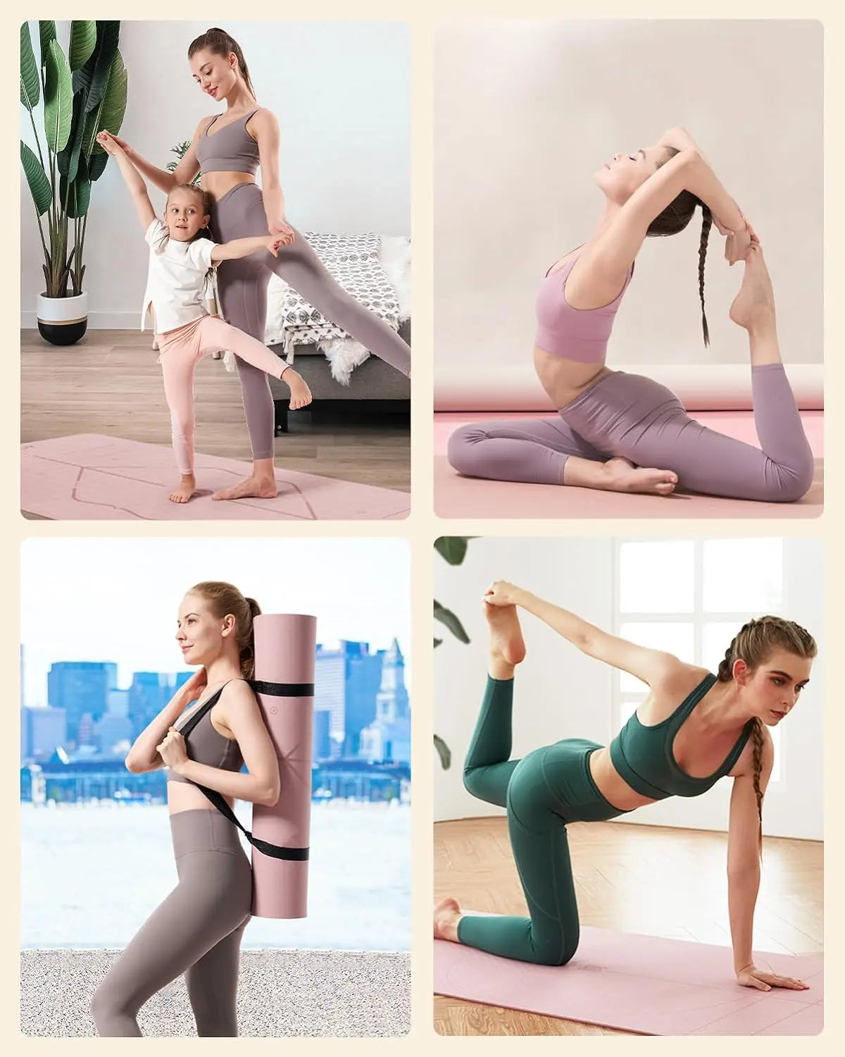 Hello Life - Premium Tottoy Yoga Mat Extra Wide Non-Slip TPE Mat for Exercise Fitness 72"X32"X1/3" for Women & Men