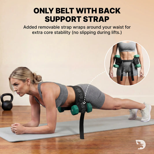 Dmoose Fitness Hip Thrust Belt for Home Workout & Weightlifting, Padded Nylon and Neoprene Strap with Adjustable Fit and Quick Release Clips, Nylon+Neoprene, Supporting Belts, Unisex