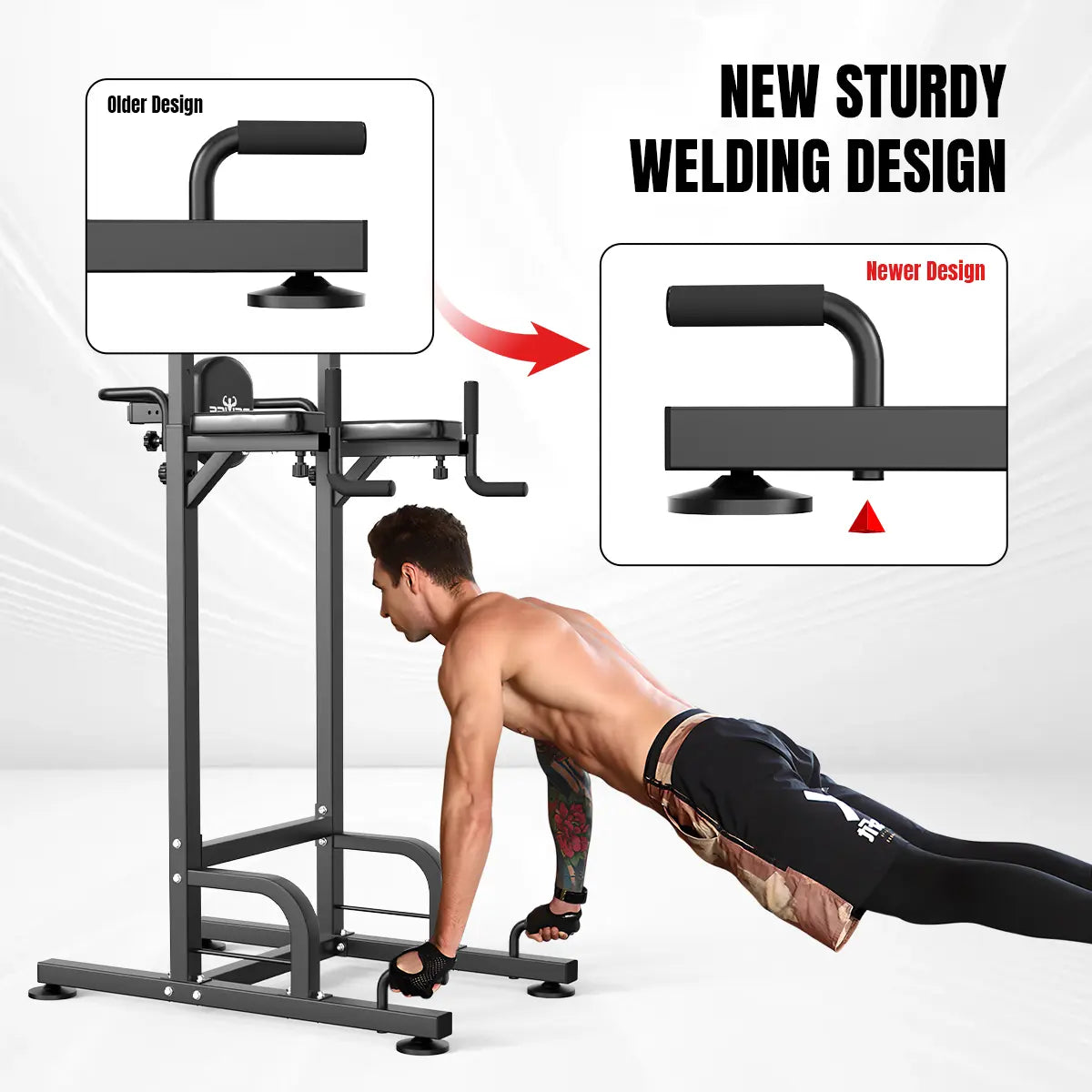 Relifesports 450LBS Power Tower Multi-Function Dip Station, Pull-Up Station & Push-Up Station Adjustable Workout Equipment for Home Full Body Training