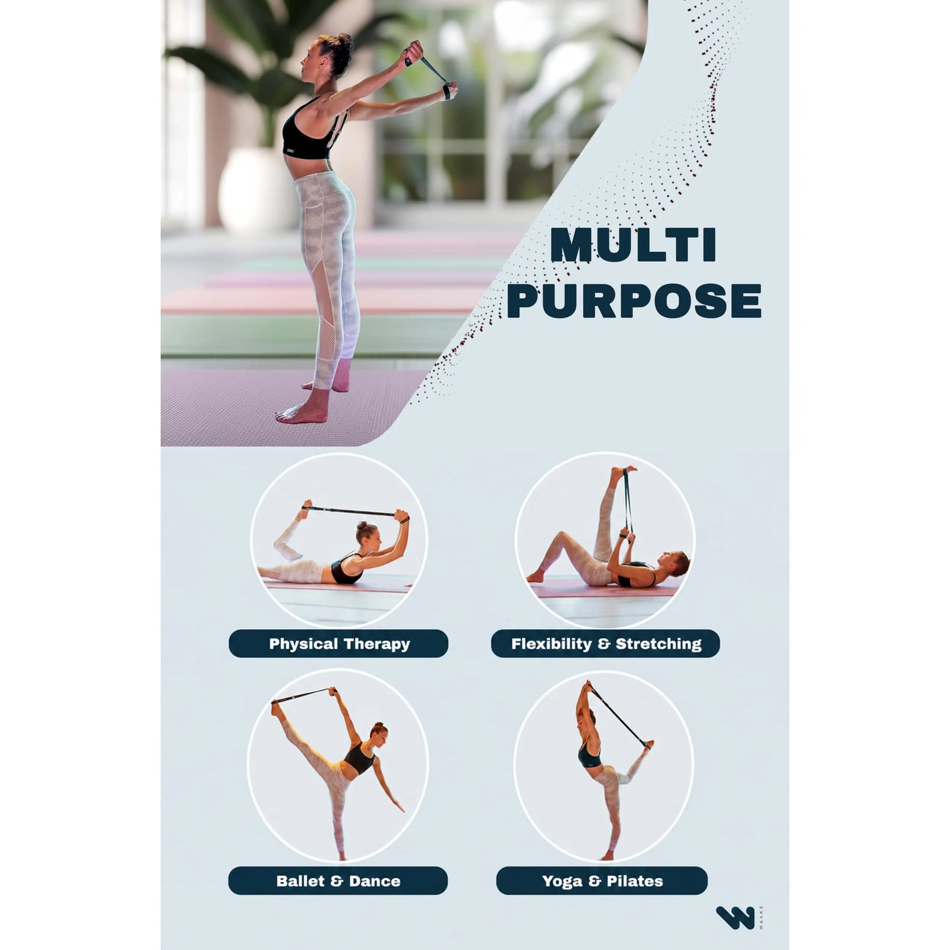 WALUE™ Posture Correction & Shoulder Exerciser – Non-Elastic Stretch Strap for Exercise, Yoga, Flexibility & Physical Therapy