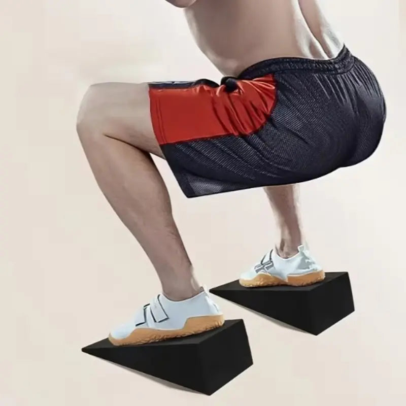 2 Adjustable Squat Wedge Boards and Calf Stretch Incline Boards, Triangular Yoga Blocks for Stability Training and Leg Strength, Ideal for Weightlifting and Yoga, Home Pilates Equipment