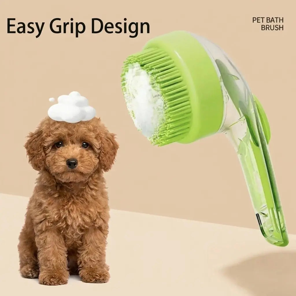 2026 New 2 in 1 Pet Bath & Grooming Brush with Built-In Soap Dispenser for Easy Cleaning, Size 8In × 3In × 4In, Gentle Massage Brush Suitable for Long and Short Haired Dogs and Cats, Ideal for Bathing and Daily Care.