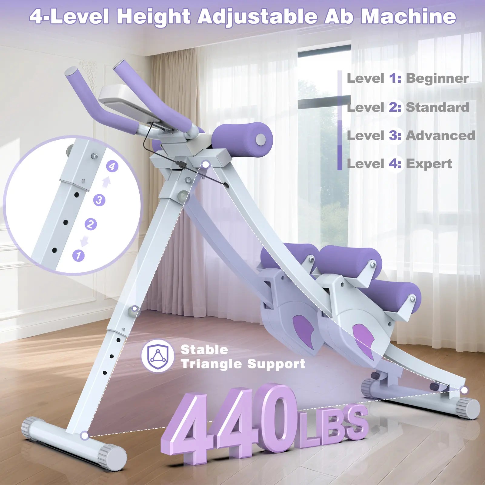 Bearbro Adjustable Ab Trainer with LCD Monitor, 4 Resistance Levels, Foldable Core Workout Machine for Home Gym,Blackfriday