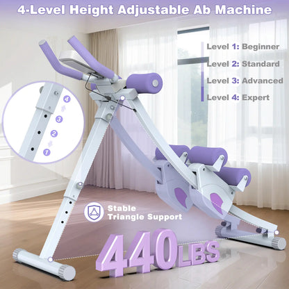 Bearbro Adjustable Ab Trainer with LCD Monitor, 4 Resistance Levels, Foldable Core Workout Machine for Home Gym,Blackfriday