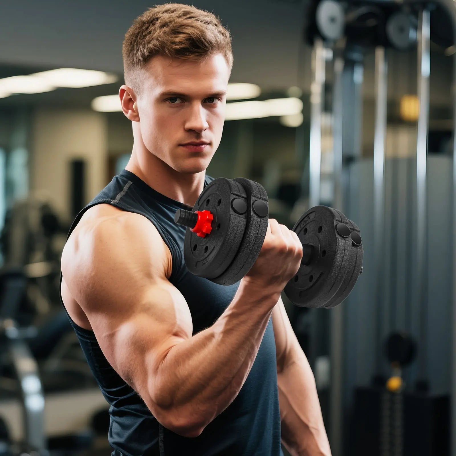 Adjustable Dumbbell Set, 22Lbs Free Weights Dumbbells Set, 3 In1 Dumbbells Set Used as Barbell,Push-Up Stand, Weight Set for Home Gym, Fitness Workout Equipment for Men Women