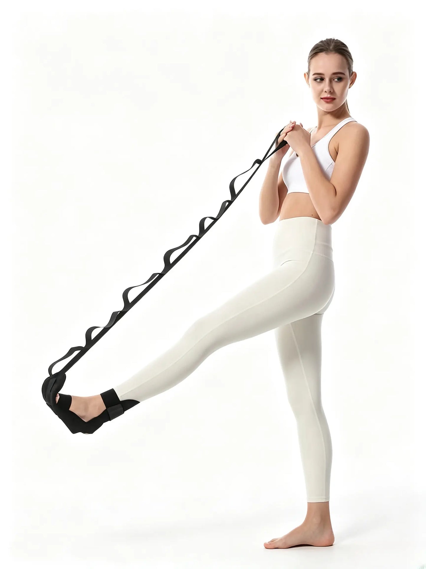 Adjustable Ankle Elastic Band - Lower Body Exercise Trainer, Stretching Tool, Portable Stretch Band for Leg Strength & Flexibility Training, Yoga Equipment